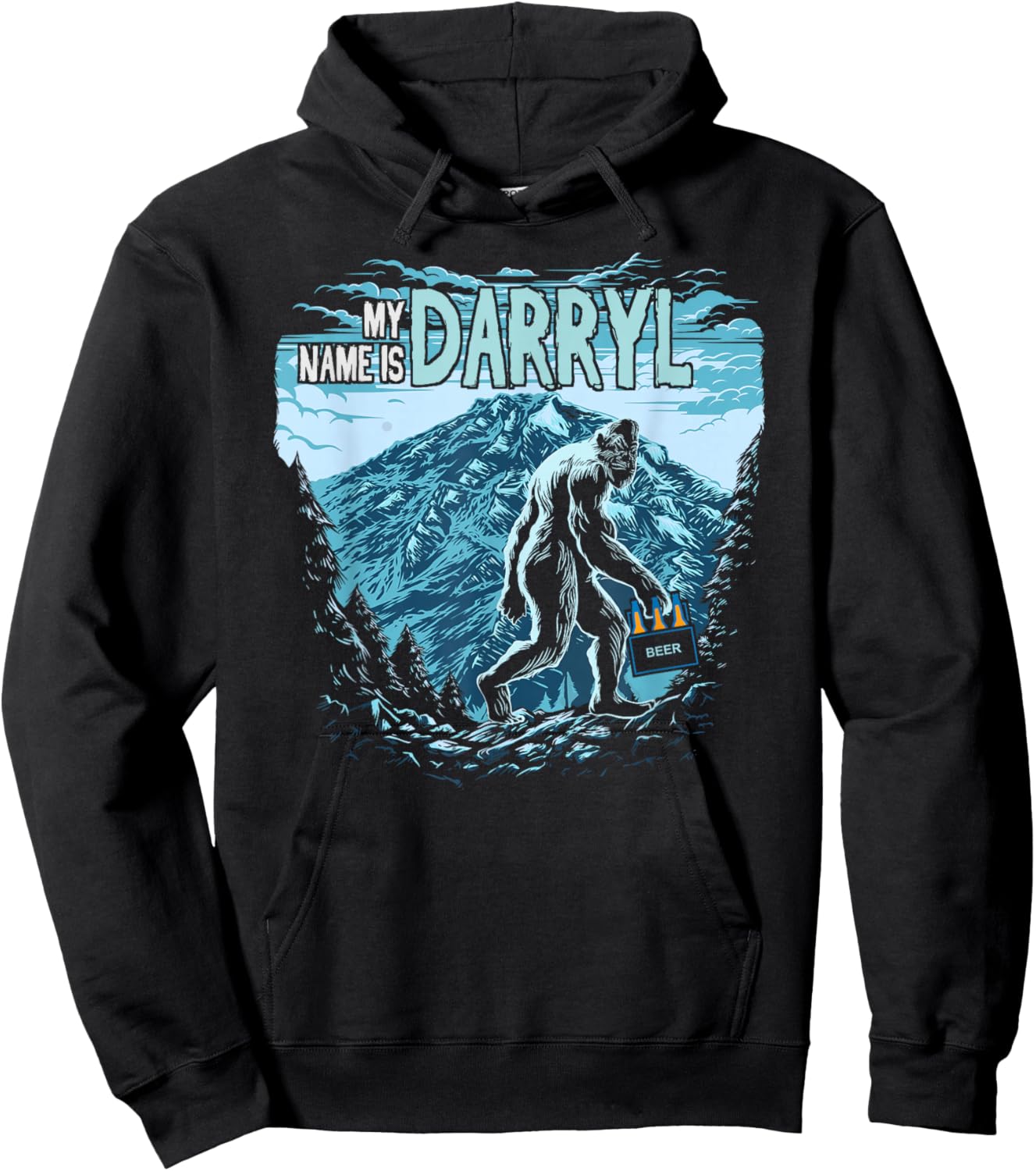 My Name is Darryl - Funny Vintage Bigfoot - Darryl Bigfoot Hoodie - Hoodie | Black