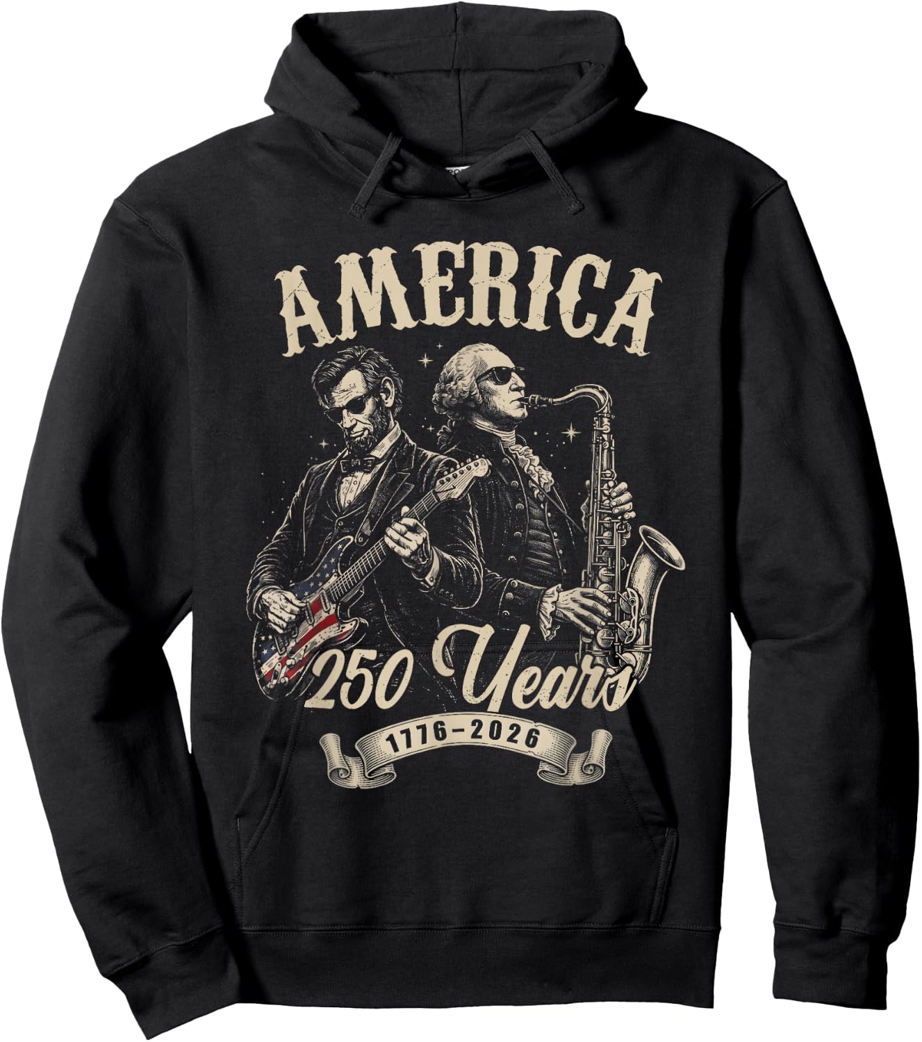 Vintage 250 Years of American 250th Anniversary 1776 2026 Hoodie - Hoodie | Black