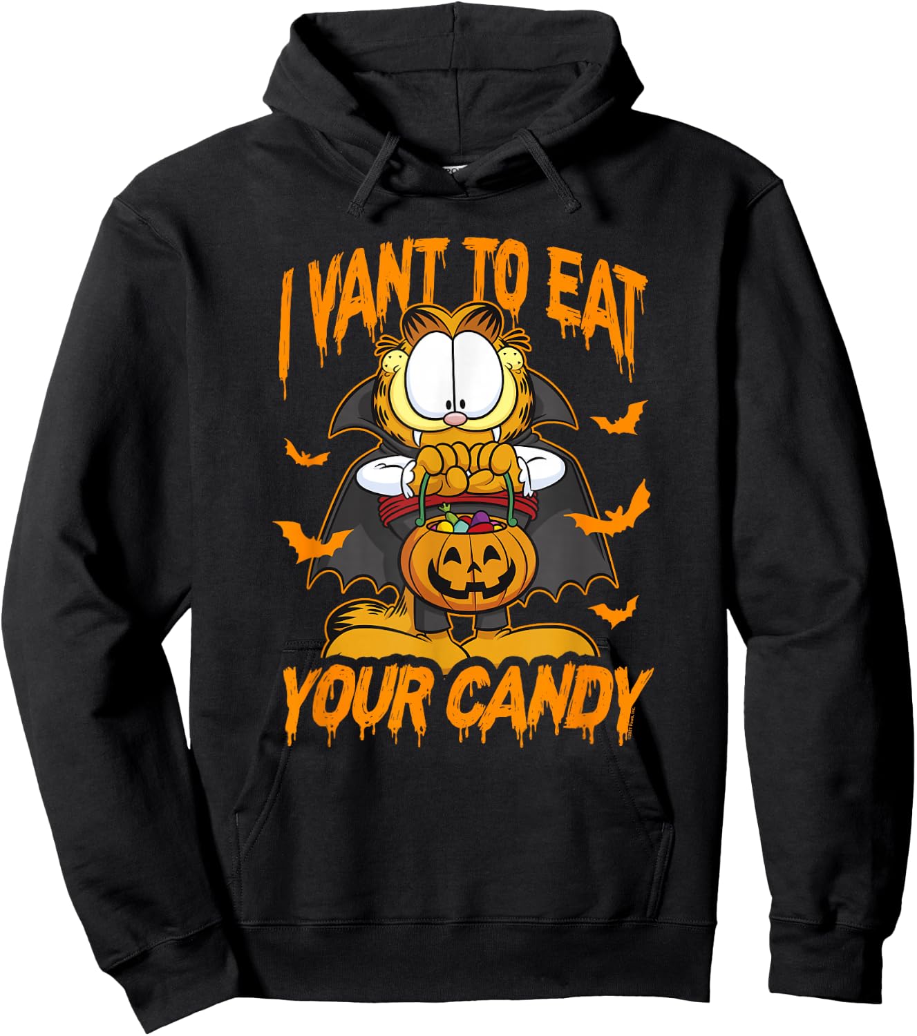 Garfield Halloween I Want To Eat Your Candy Hoodie - Hoodie | Black
