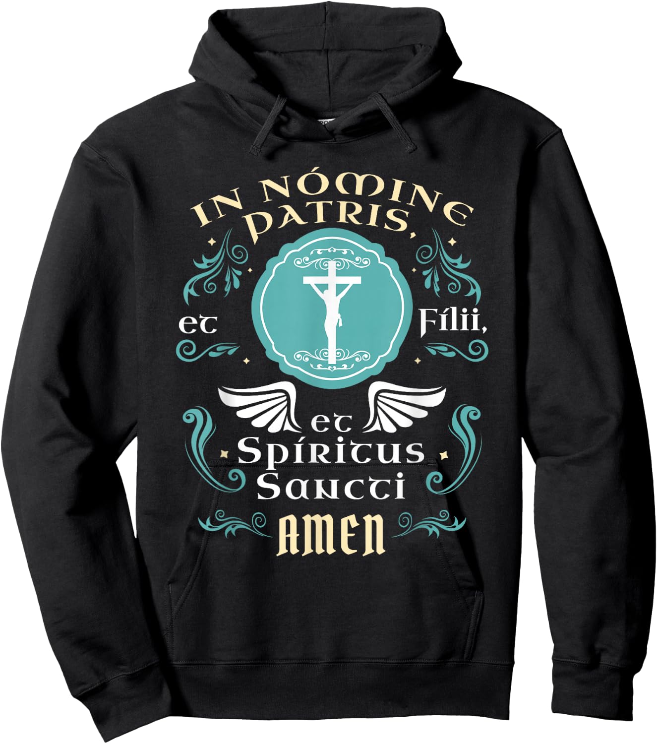 In nomine patris et filii Tradtional Latin Mass Catholic Hoodie - Hoodie | Black