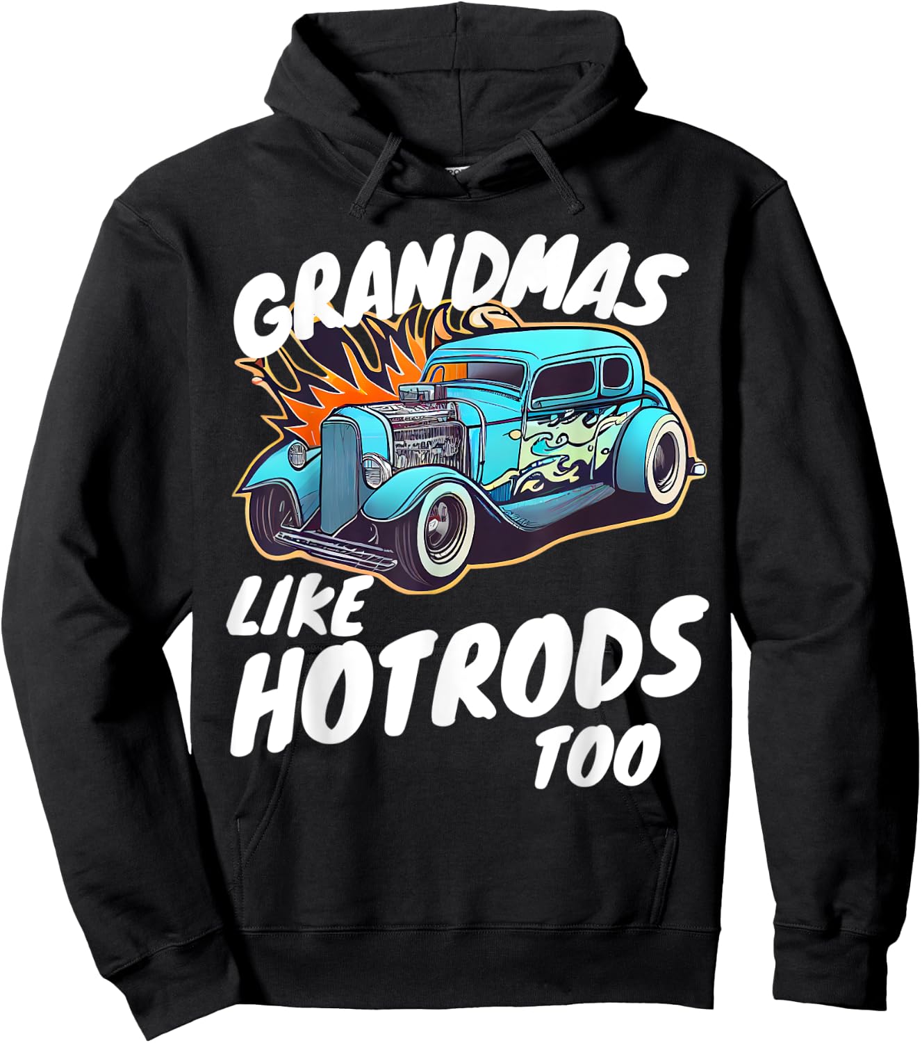 Vintage Hotrod Car Hot rod Grandma Retro Hoodie - Hoodie | Black