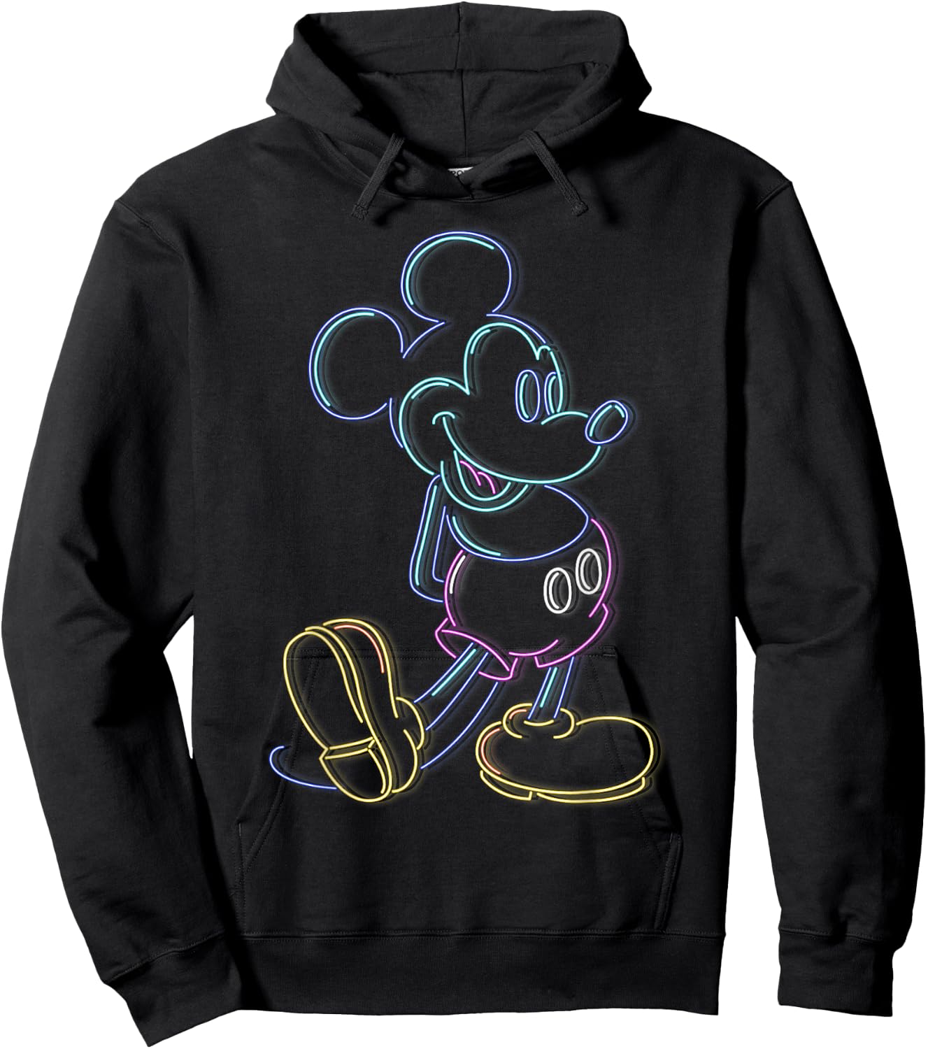 Disney Mickey and Friends Mickey Mouse Neon Line Portrait Small Hoodie - Hoodie | Black