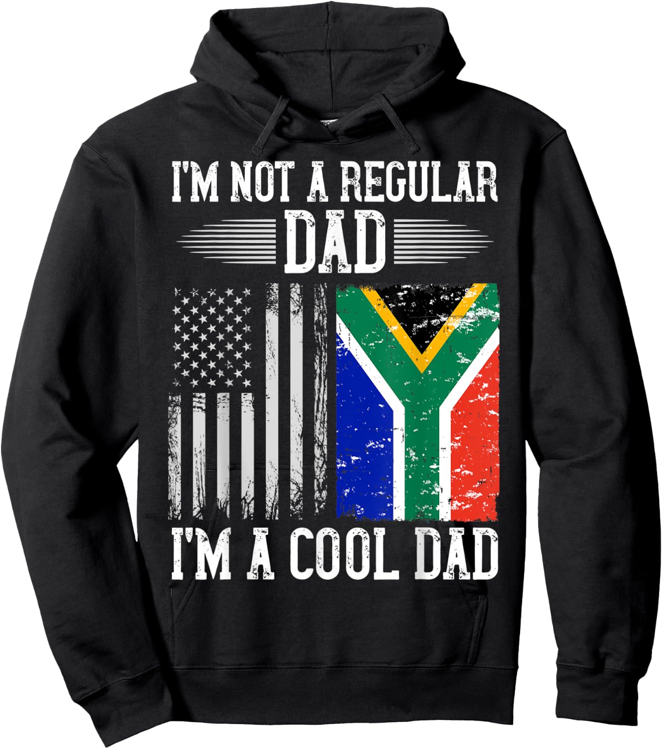 South African American Kenyan Roots Regular Dad Hoodie - Hoodie | Black