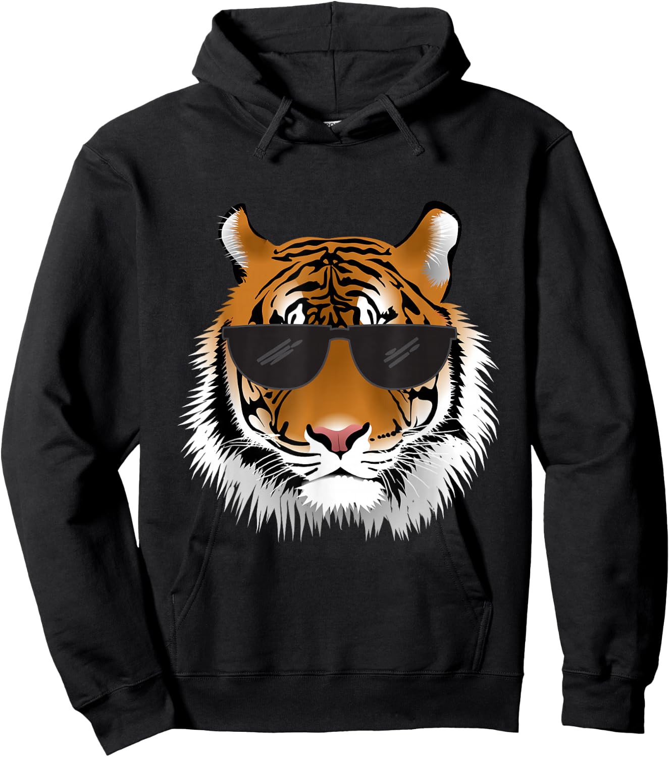 Cool Bengal Tiger With Sunglasses Bengal Tiger Head Funny Hoodie - Hoodie | Black