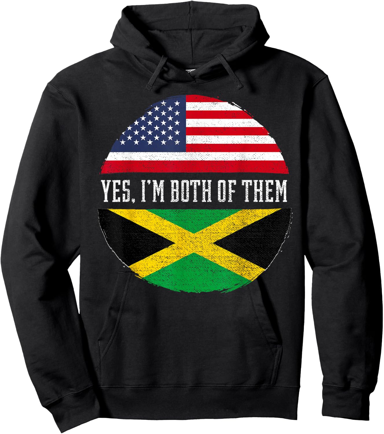 Half American Half Jamaican USA Flag Jamaica Heritage DNA Small Hoodie - Hoodie | Black
