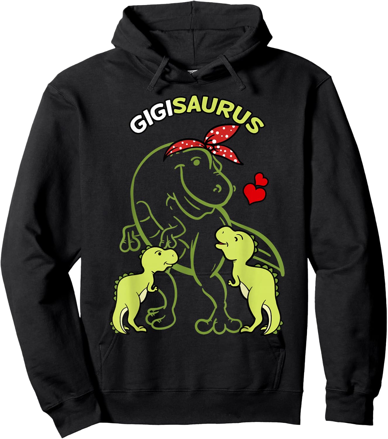 Gigisaurus Gigi 2 Kids Dinosaur Mother's Day Hoodie - Hoodie | Black
