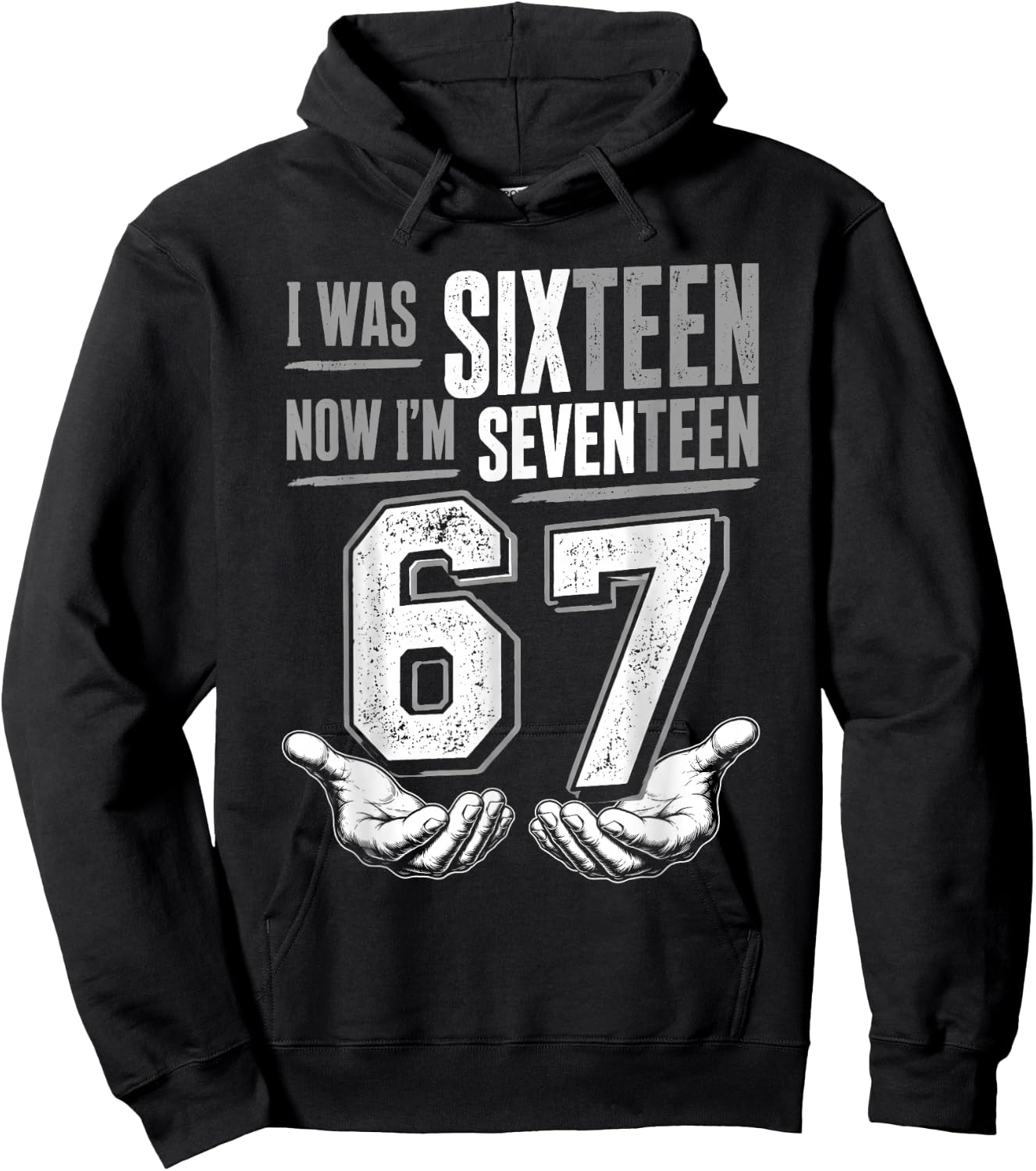 I was 16 Now I’m 17 Year Old Funny Meme Seventeen 17th Bday Hoodie - Hoodie | Black
