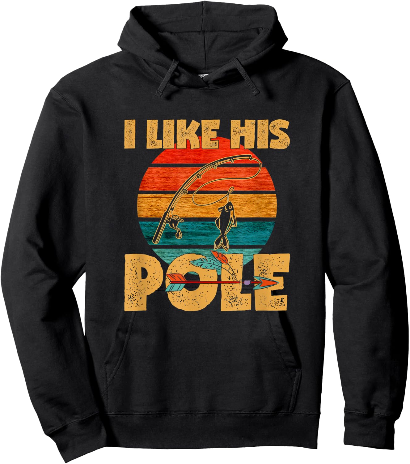 Women's I Like His Pole - Funny Fishing Matching Couples Hoodie - Hoodie | Black