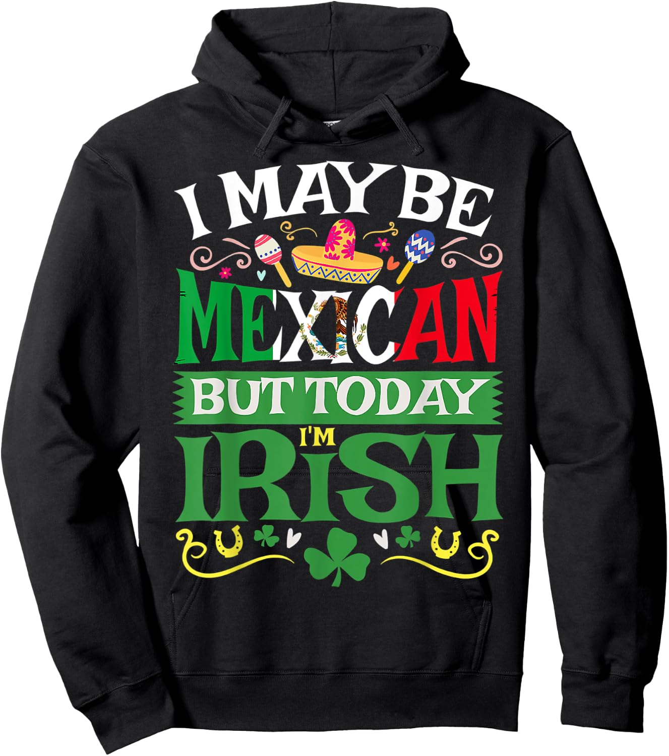 St. Saint Patrick's Day Mexican Latino Beer Shamrock Gift Hoodie - Hoodie | Black