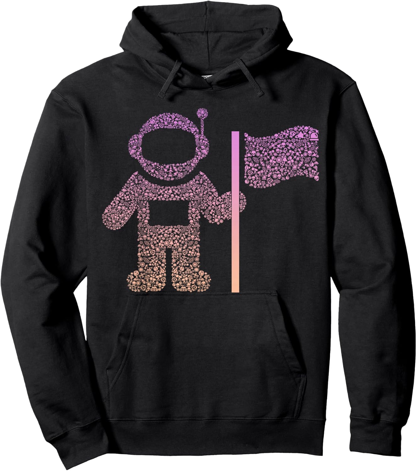 Silhouette Icon Astronaut Design | Girls Astronaut Hoodie - Hoodie | Black