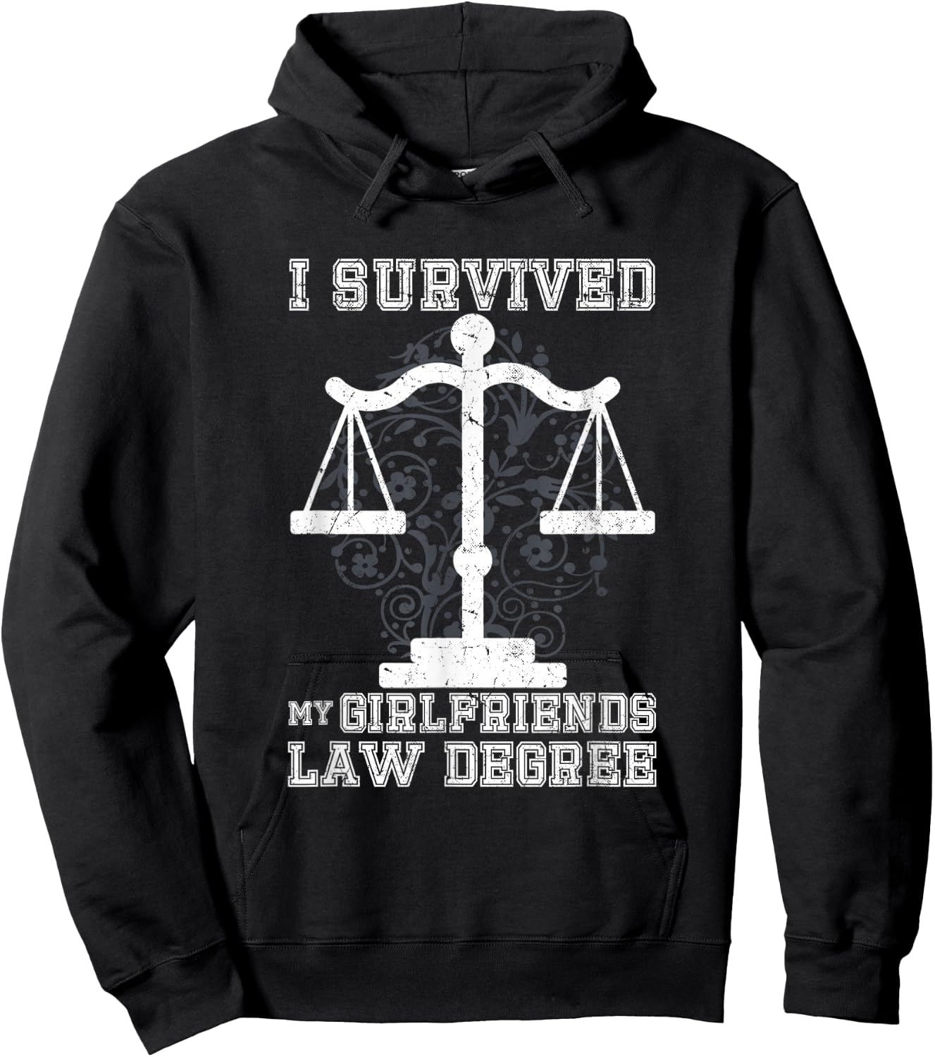 I survived my Girlfriends Law Degree | Law Student Hoodie - Hoodie | Black