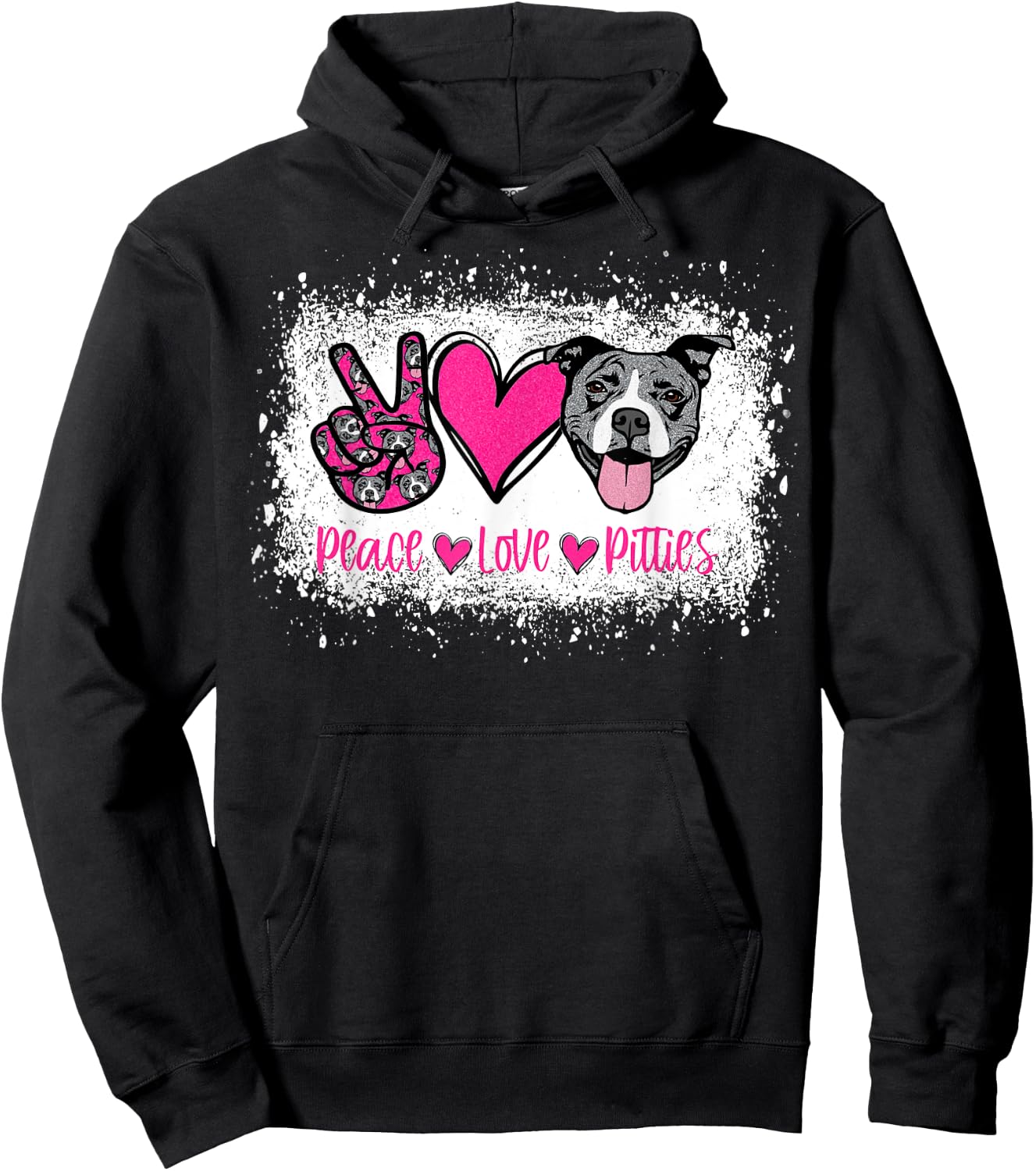 Peace Love Pitties Pitbull Lover Pet Owner Fur Mama Dog Mom Women Hoodie - Hoodie | Black