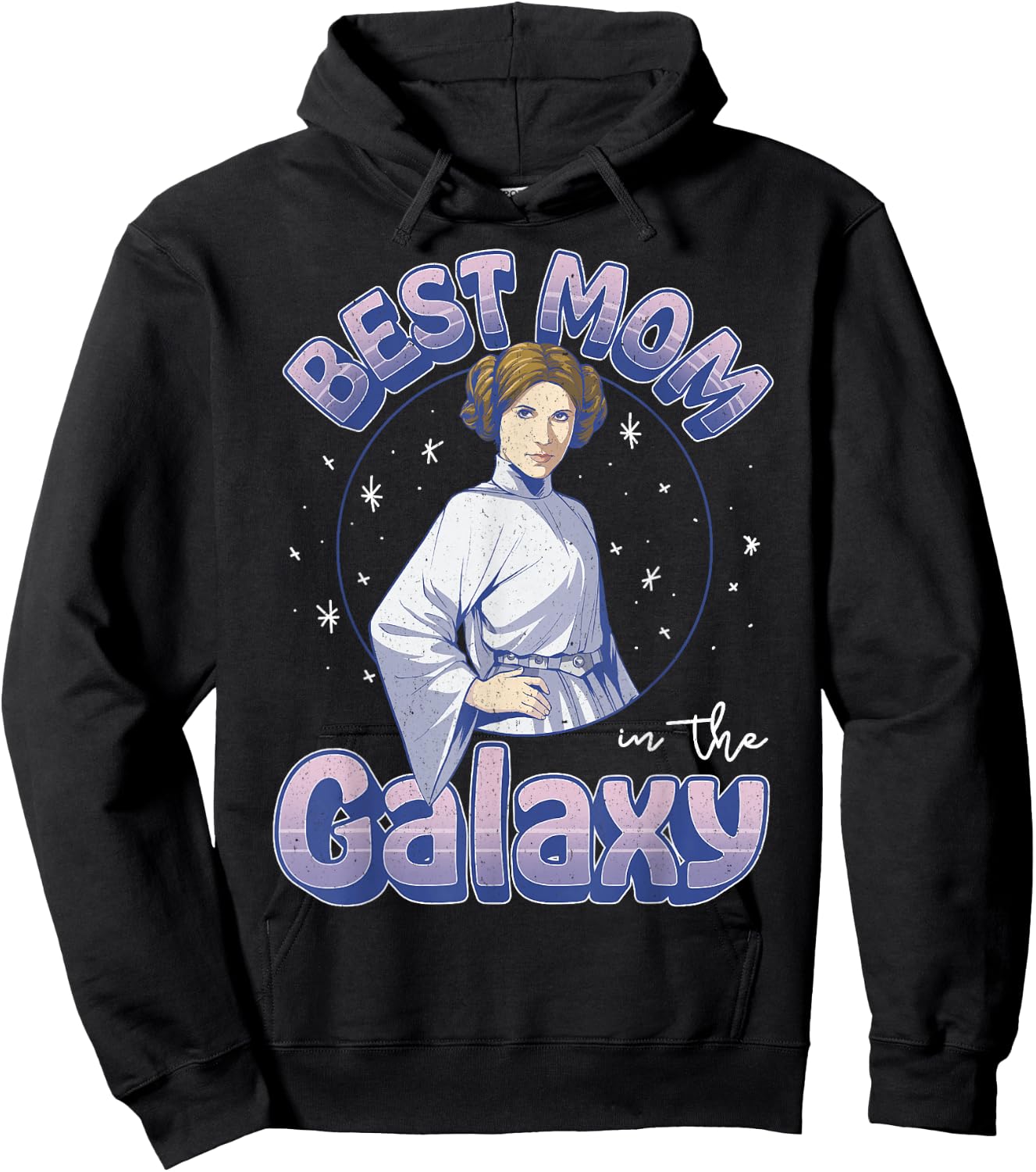 Star Wars Mother's Day Best Mom In The Galaxy Princess Leia Hoodie - Hoodie | Black