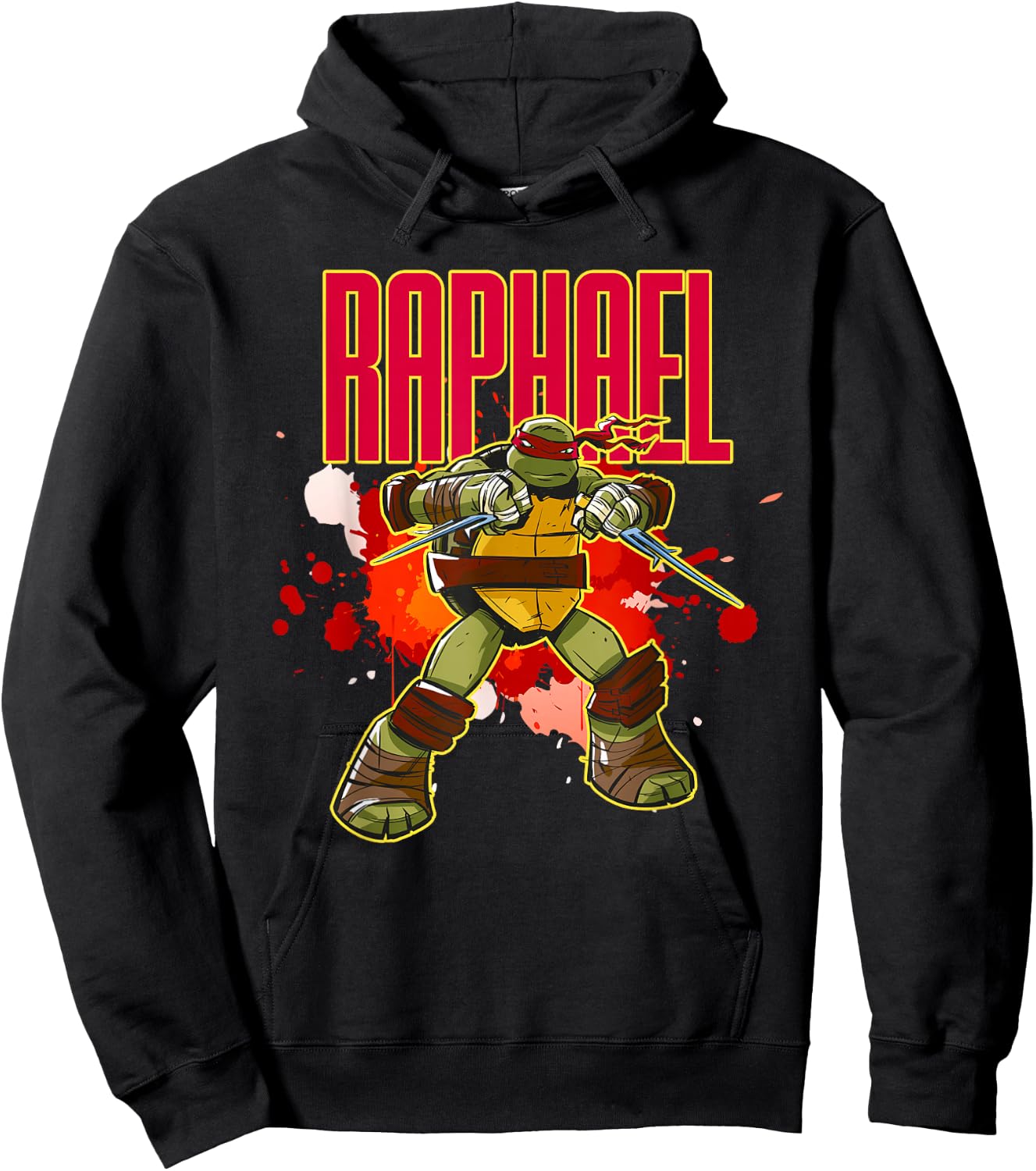 Raphael - Red Splatter Paint Hoodie - Hoodie | Black