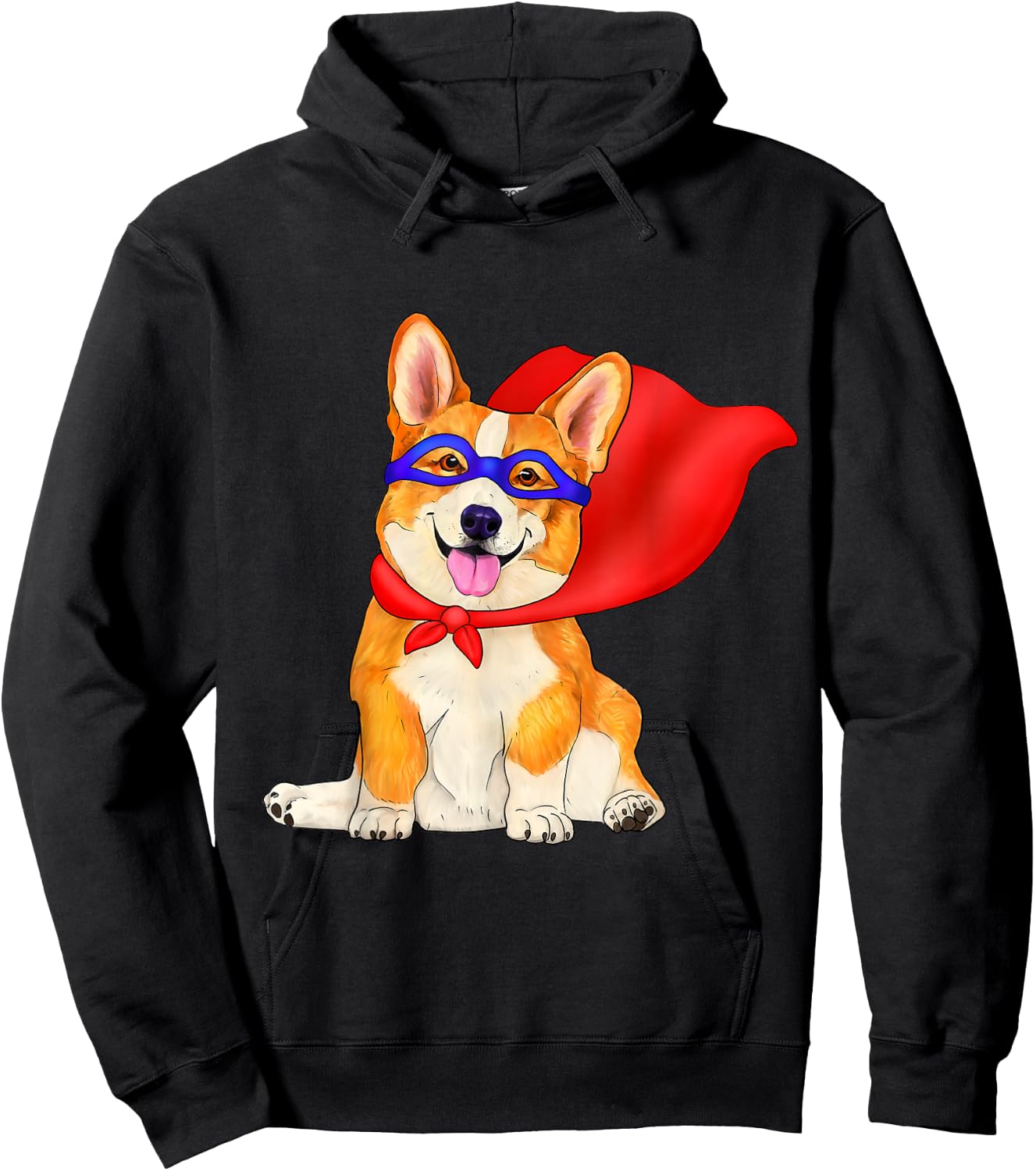 Super hero corgi - cute superhero dog in red cape Men Women Kids Hoodie - Hoodie | Black