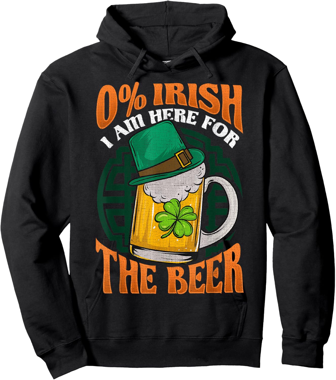 Zero Percent Irish I'm Here For The Beer St Patrick's Day Hoodie - Hoodie | Black