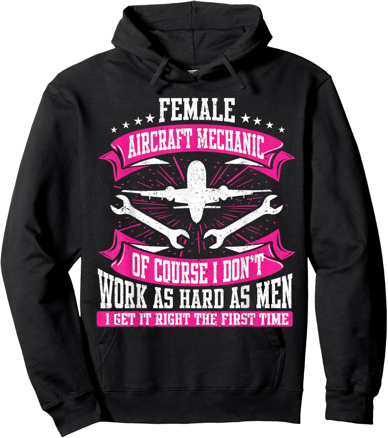 Female Aircraft Mechanic Aviation Mechanic Airplane Mechanic Hoodie - Hoodie | Black