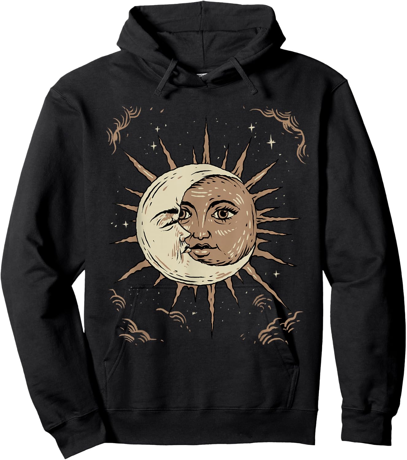 Sun and Moon Shirt Celestial Tarot Dark Academia Aesthetic Hoodie - Hoodie | Black