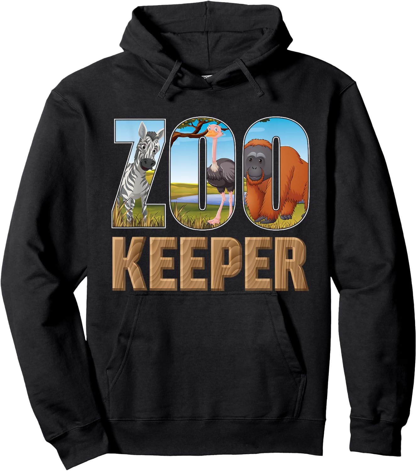 Zookeeper Costume African Savanna Zoo Keeper Animals Lover Hoodie - Hoodie | Black