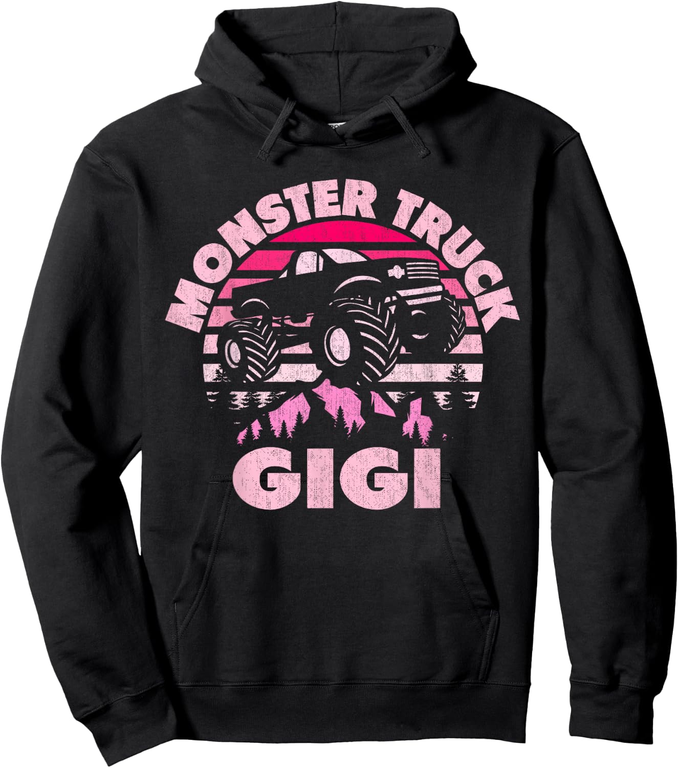 Monster Truck Gigi Matching Family Monster Truck Grandma Hoodie - Hoodie | Black