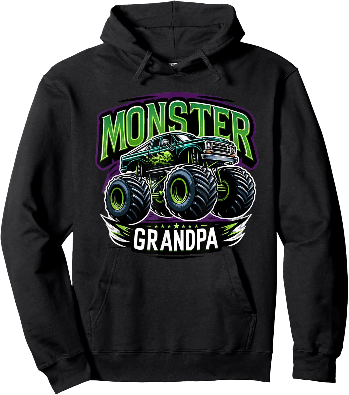 Monster Truck Race Racer Driver Grandpa Father's Day Hoodie - Hoodie | Black