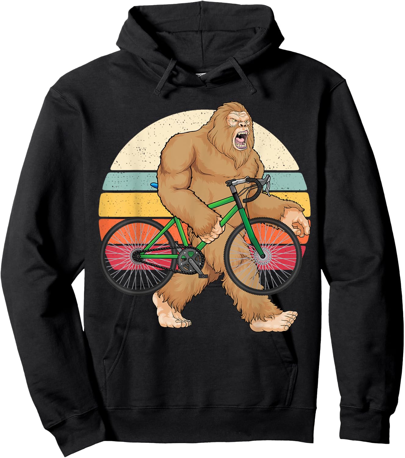 Bigfoot Bike Mountain Bike Bigfoot MTB Biking Cycling Biker Hoodie - Hoodie | Black
