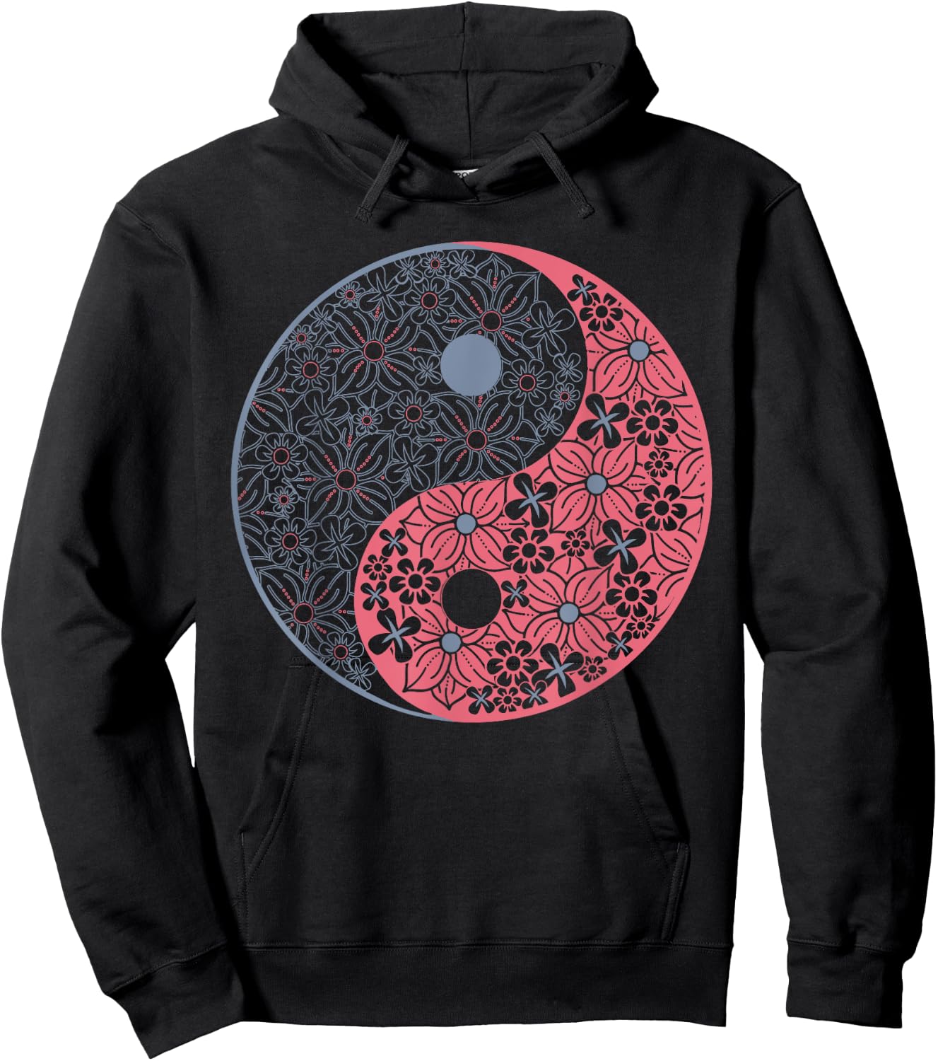Yin Yang Floral Design - Colorful Edition Hoodie - Hoodie | Black