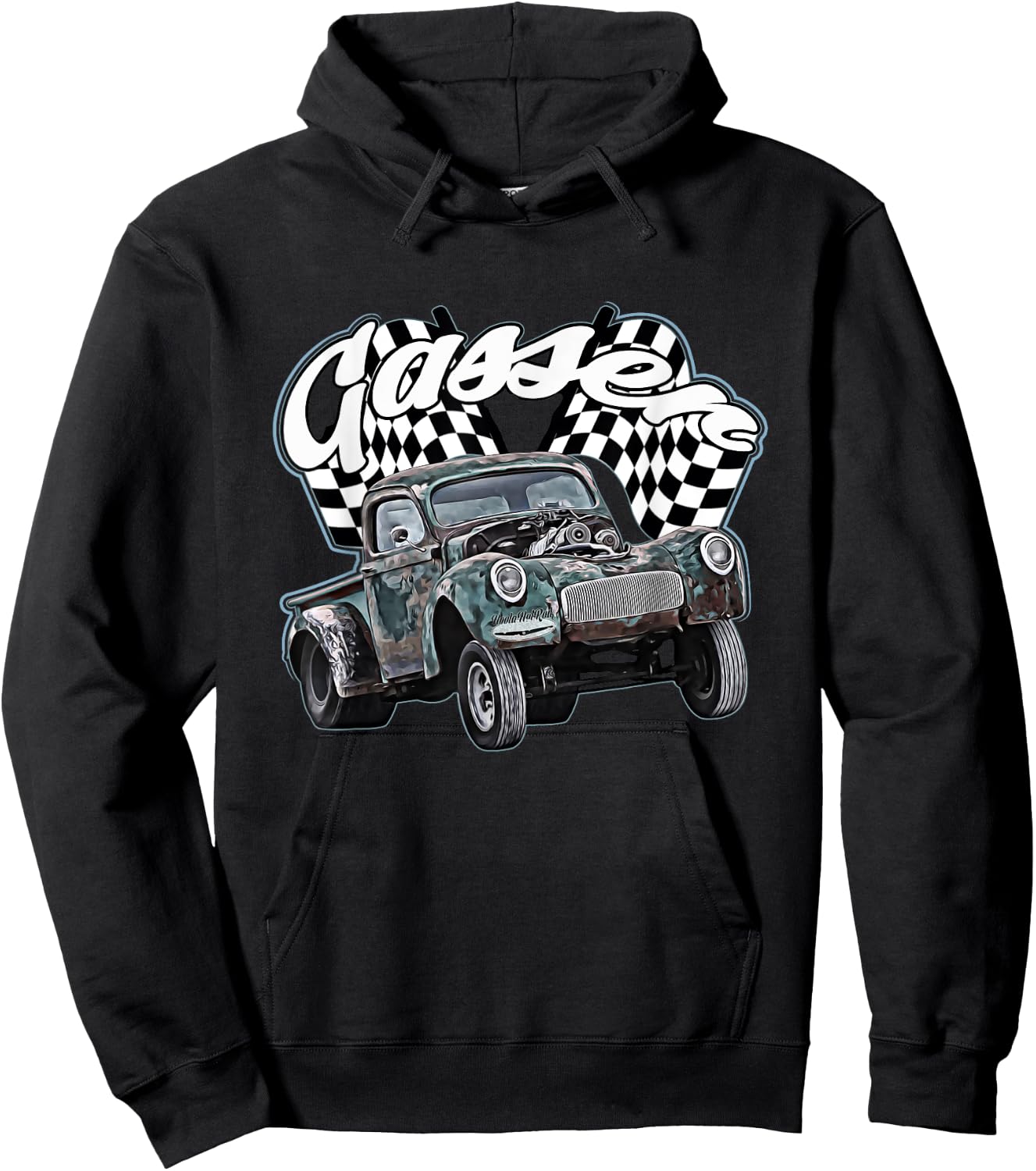 1940s Gasser Truck,Dragster,Dragrace,Rat Rod,rusty pickup,40 Hoodie - Hoodie | Black