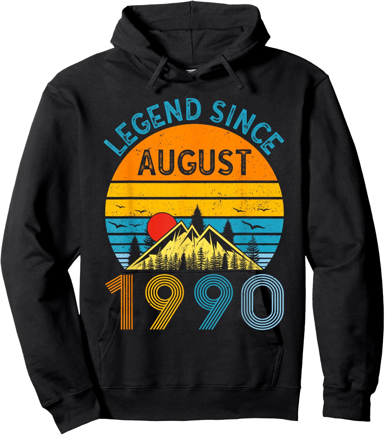 Legend Since August 1990 35th Birthday Vintage 35 Years Old Hoodie - Hoodie | Black