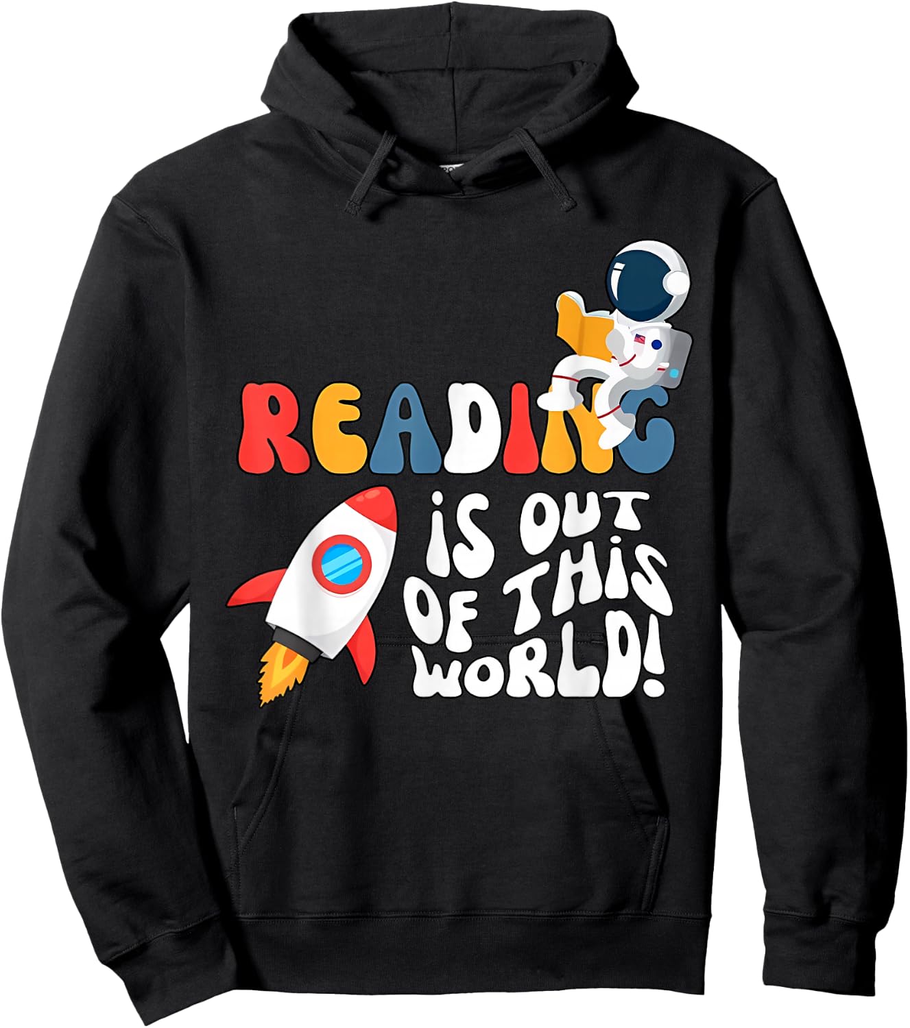 Reading is out of this World Space Book Lover Teacher Women Girls Kids Hoodie - Hoodie | Black