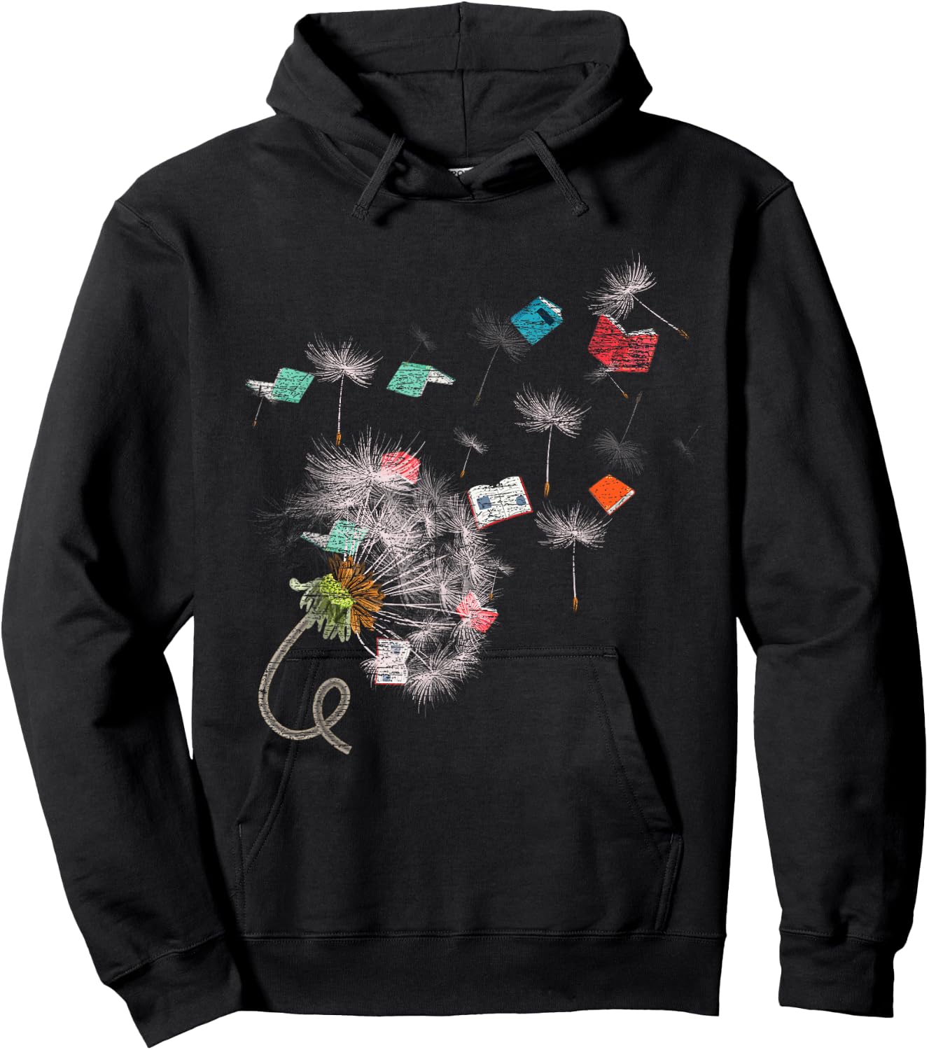 Book Librarian Dandelion Book Reading Hoodie - Hoodie | Black