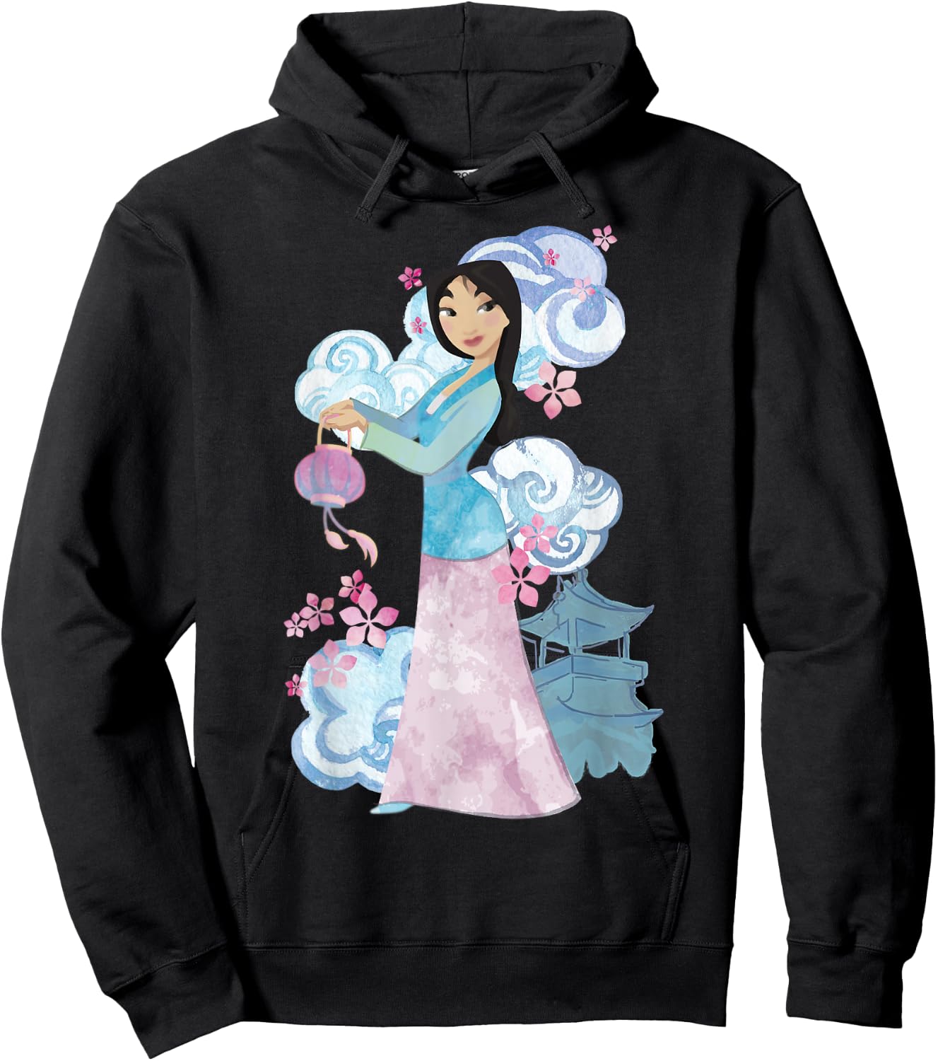 Disney Mulan Watercolor Portrait Small Hoodie - Hoodie | Black
