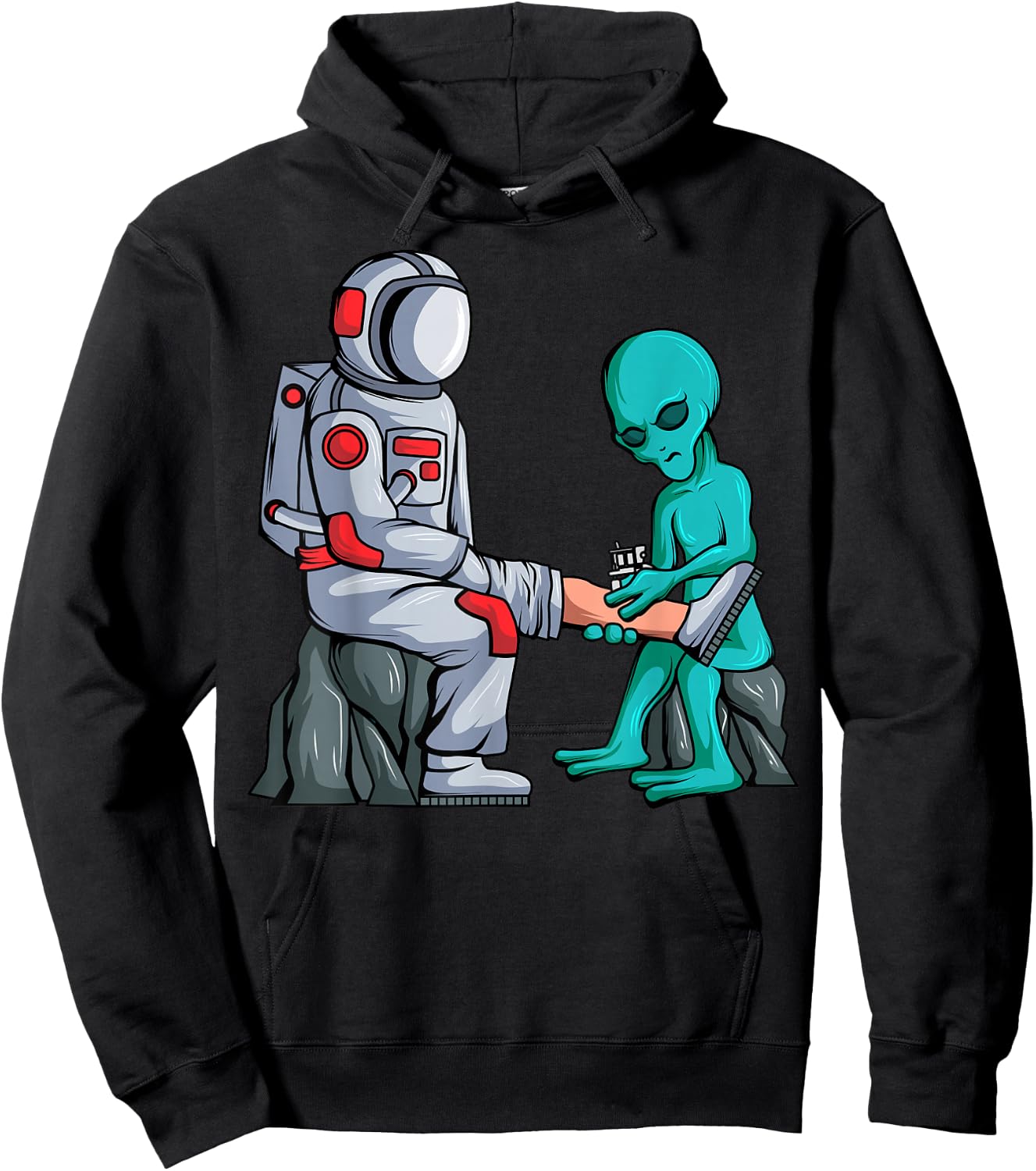 Alien Tattooist Astronaut Tattooing UFO Lover Tattoo Artist Hoodie - Hoodie | Black