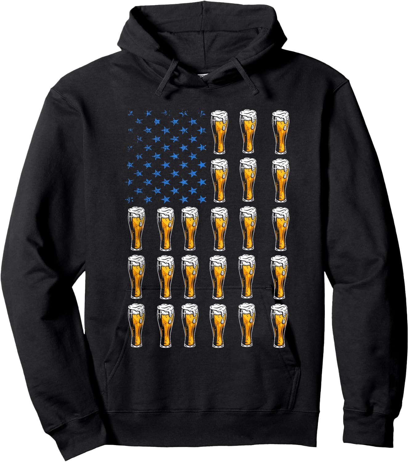 Craft Beer American Flag USA , 4th July Brewery Hoodie - Hoodie | Black