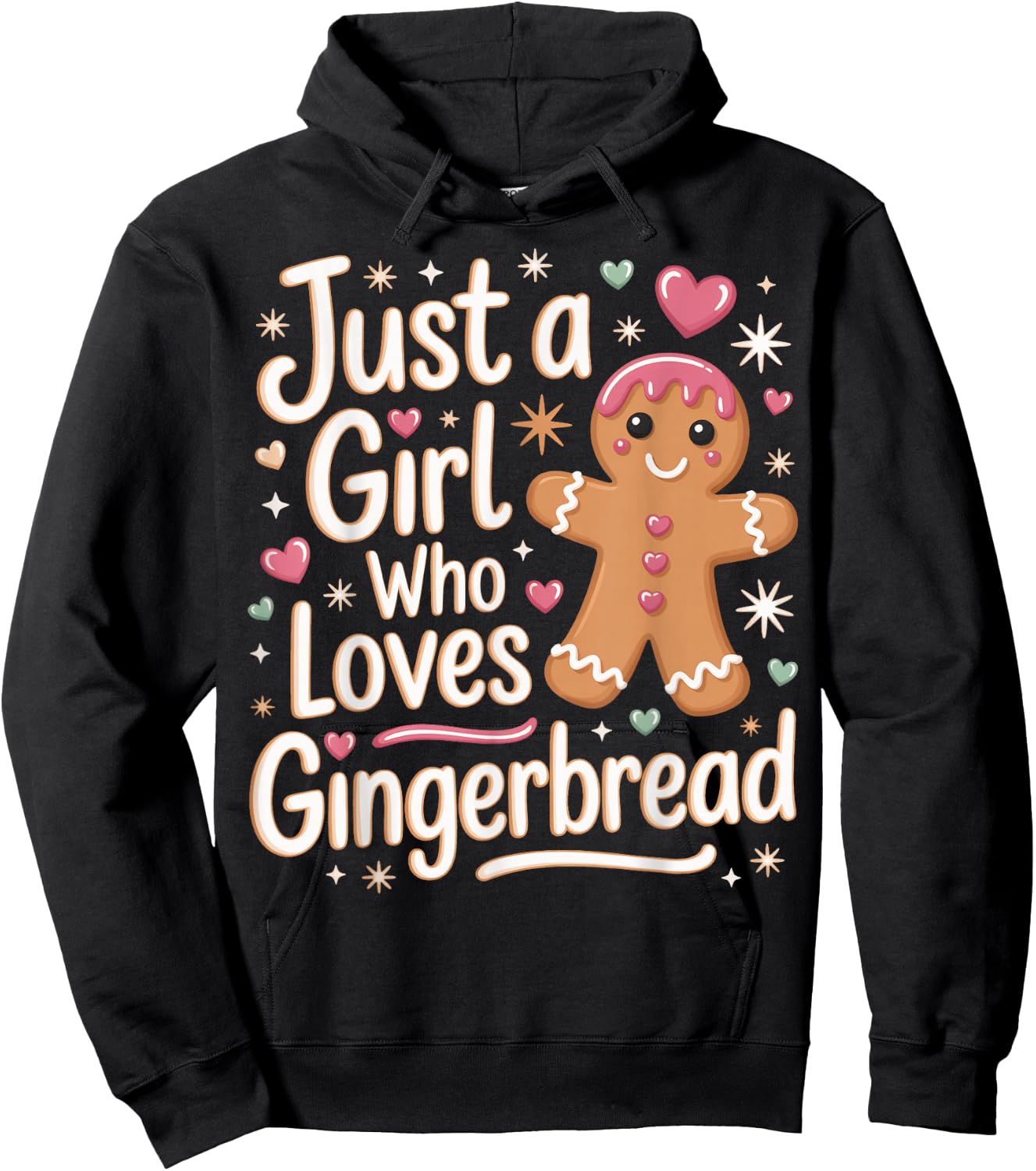 Just A Girl Who Loves Gingerbread Baker Cute Holiday Lovers Hoodie - Hoodie | Black