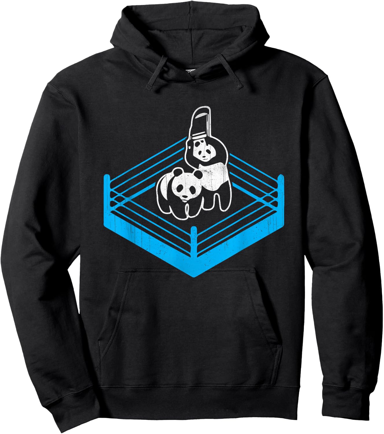 Wrestling Fight Panda Bear Chair Hoodie - Hoodie | Black