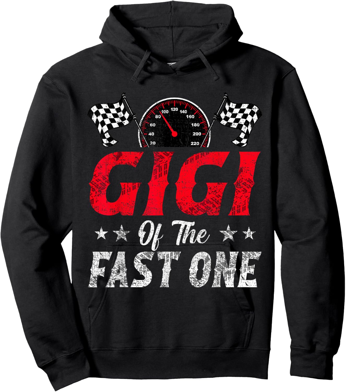 Gigi Of The Fast One 1st Birthday Racing Car Family Hoodie - Hoodie | Black