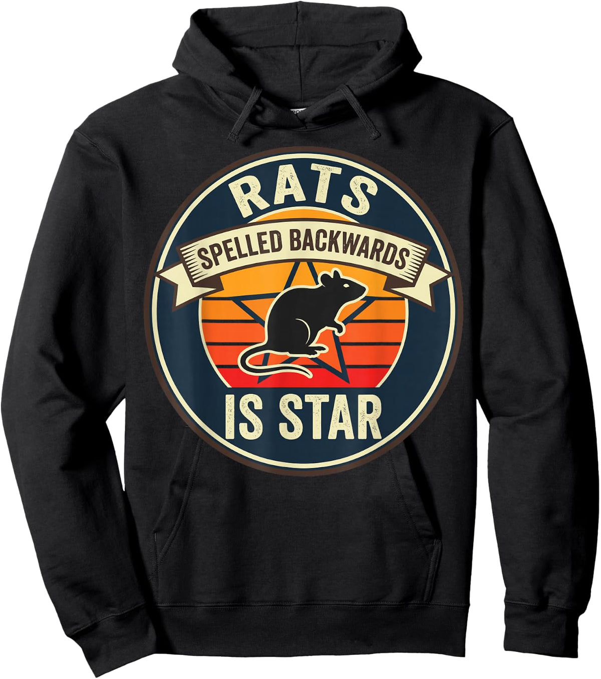 Rats Spelled Backwards is Star Rat Meme Rat Lover Animal Men Hoodie - Hoodie | Black