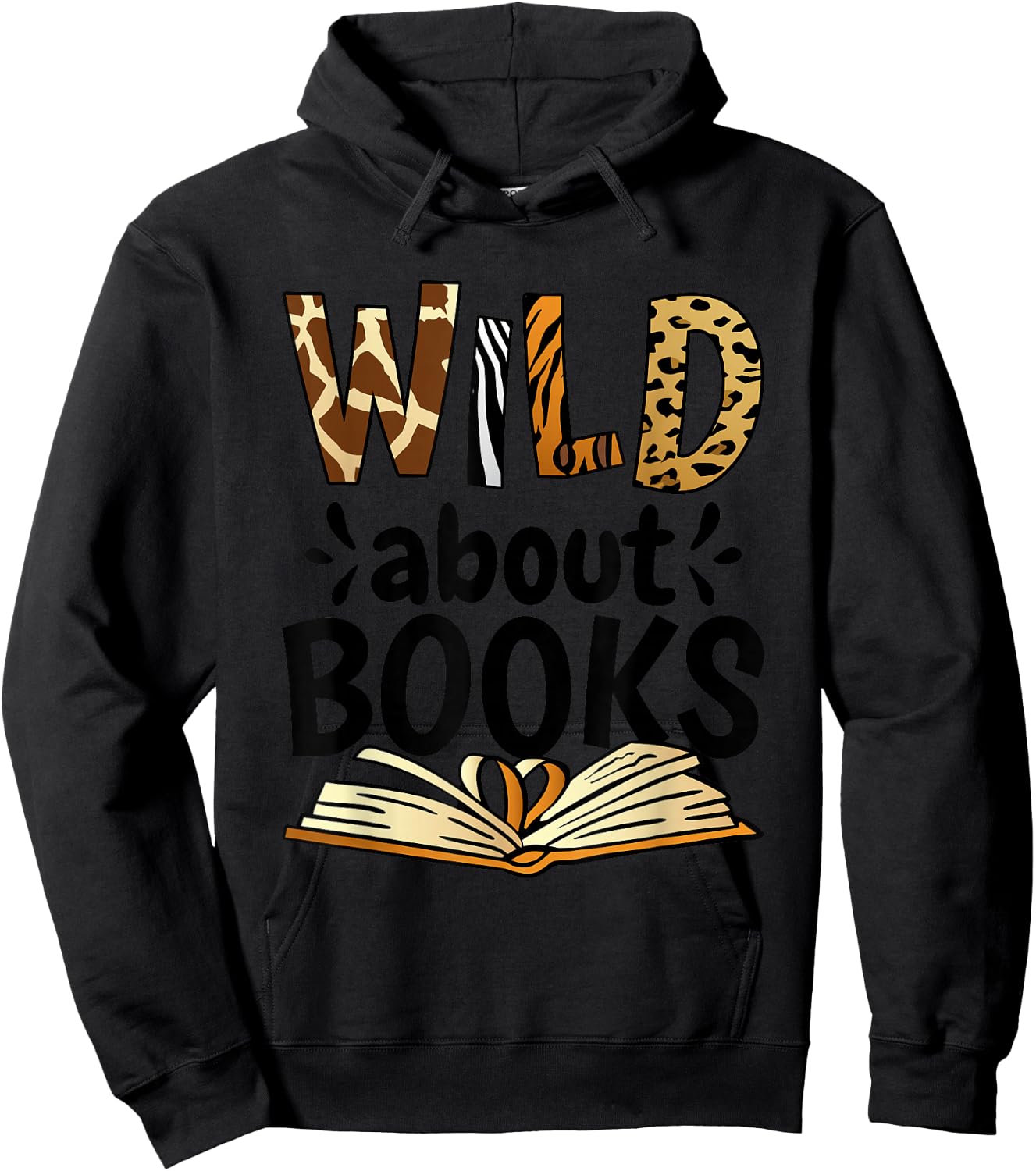 Wild About Books, Booklover & Bibliophile Hoodie - Hoodie | Black