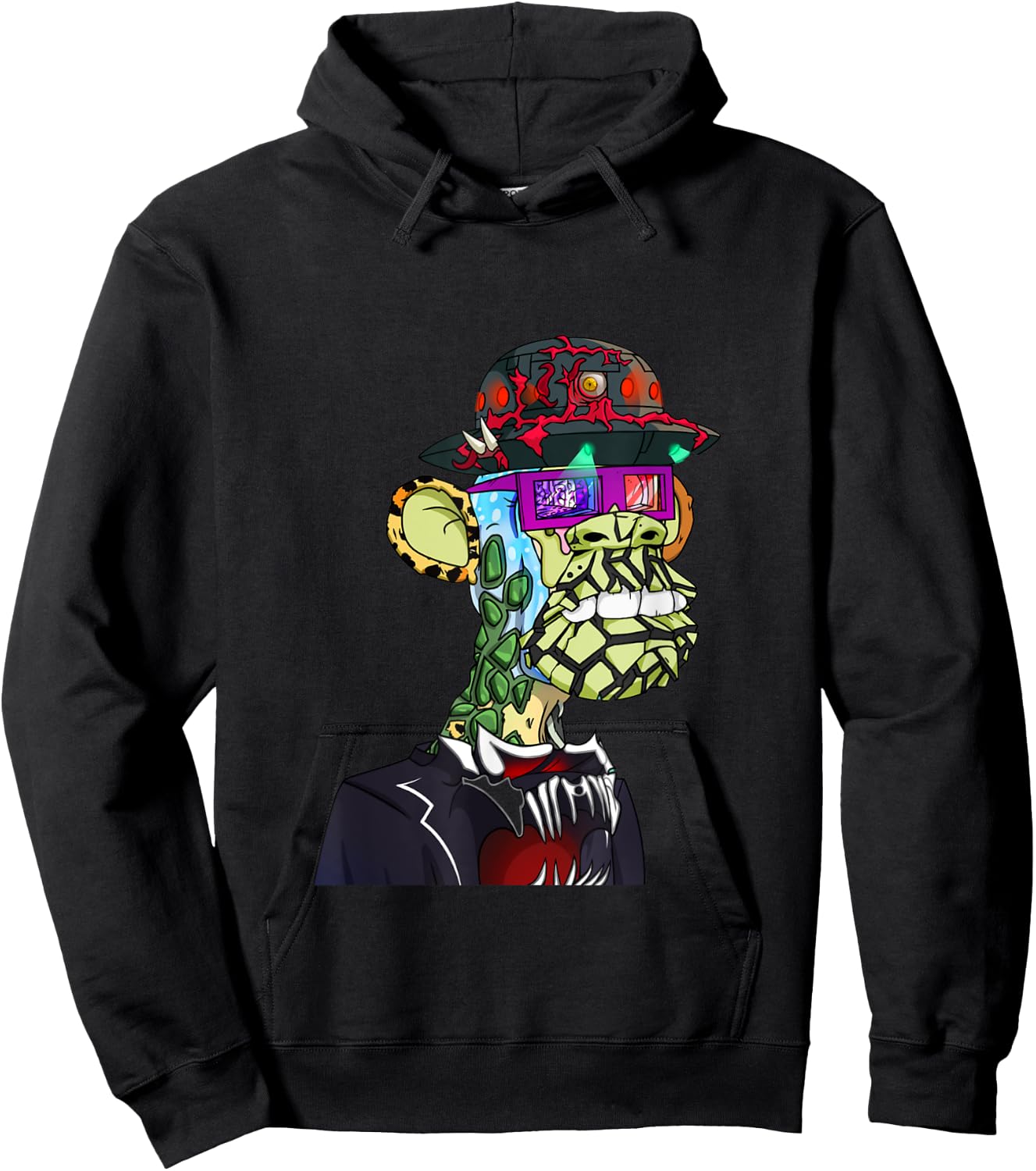 MAYC #24408 Funny Glasses APE NFT Hoodie - Hoodie | Black