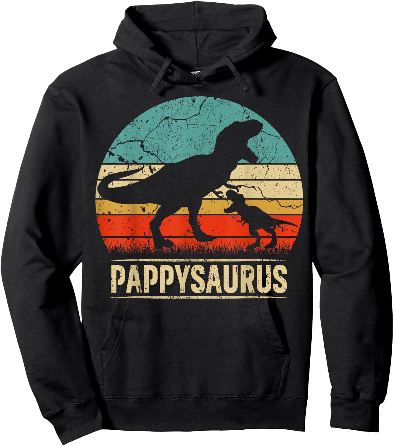 Pappysaurus T Rex Dinosaur Pappy Saurus Family Matching Hoodie - Hoodie | Black