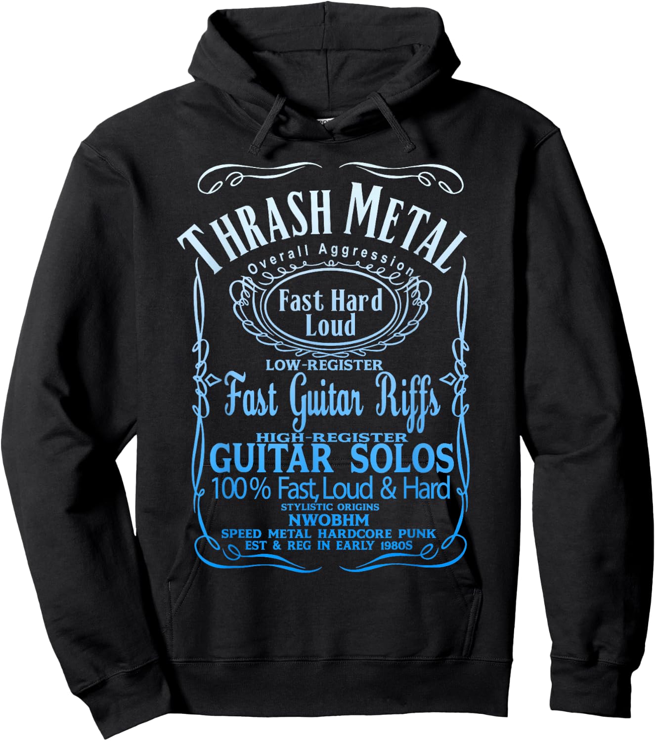 THRASHMETAL THRASH DEATH METAL Guitar Solo Heavy Metal Core Hoodie - Hoodie | Black