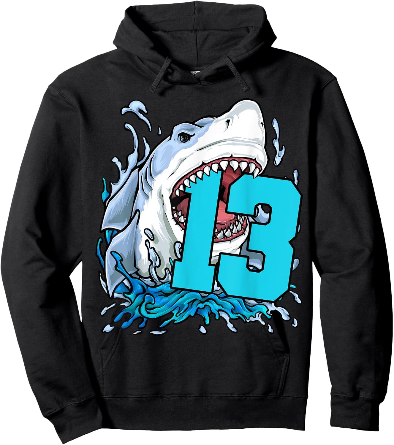 Shark Lover 13th Birthday Hoodie - Hoodie | Black