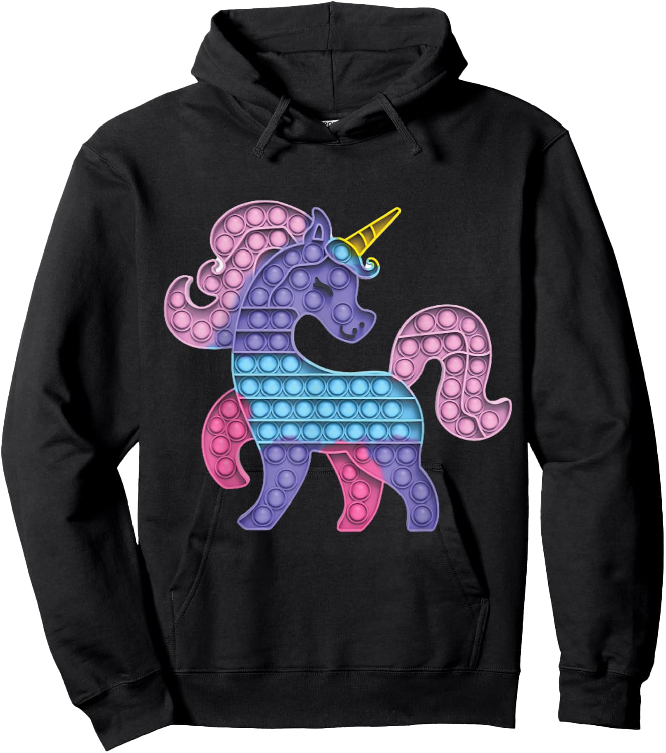 Pop Up Fidget Game Unicorn Rainbow Colourful for Girls Hoodie - Hoodie | Black