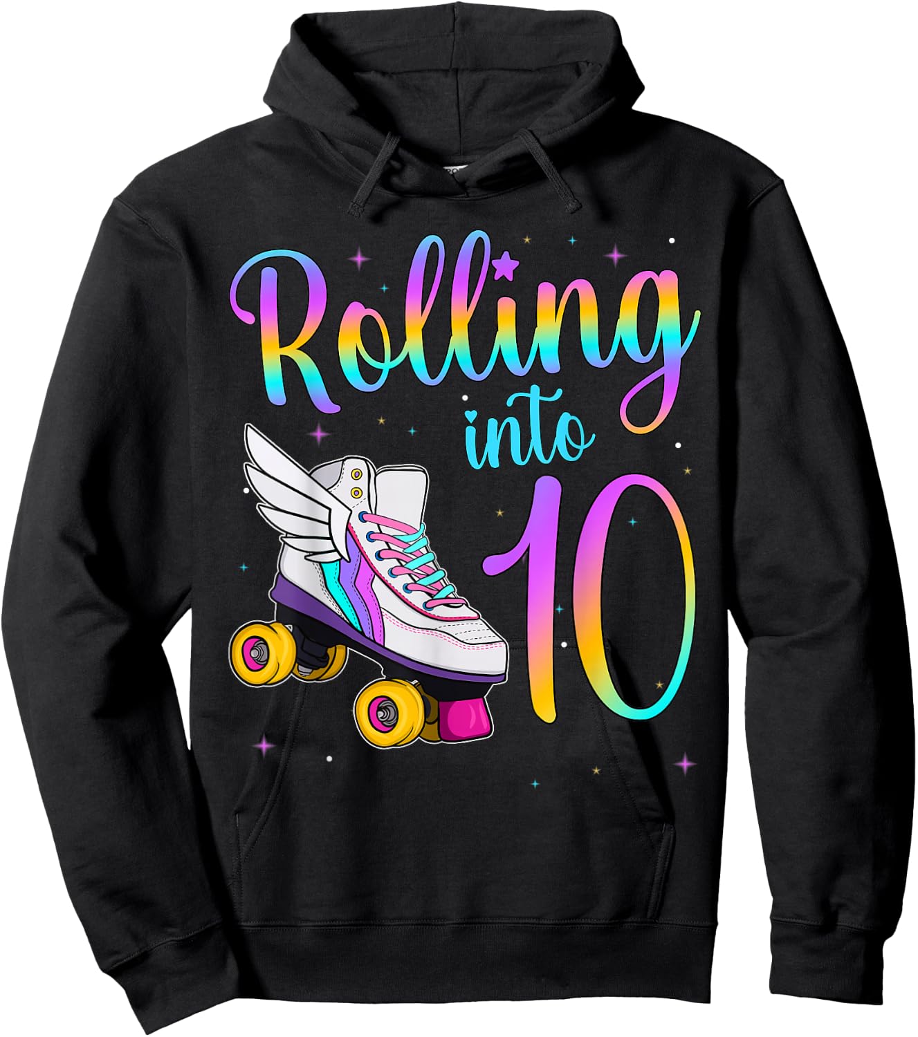 Rolling Into 10 years. Lets Roll I'm Turning 1 Roller Skates Hoodie - Hoodie | Black