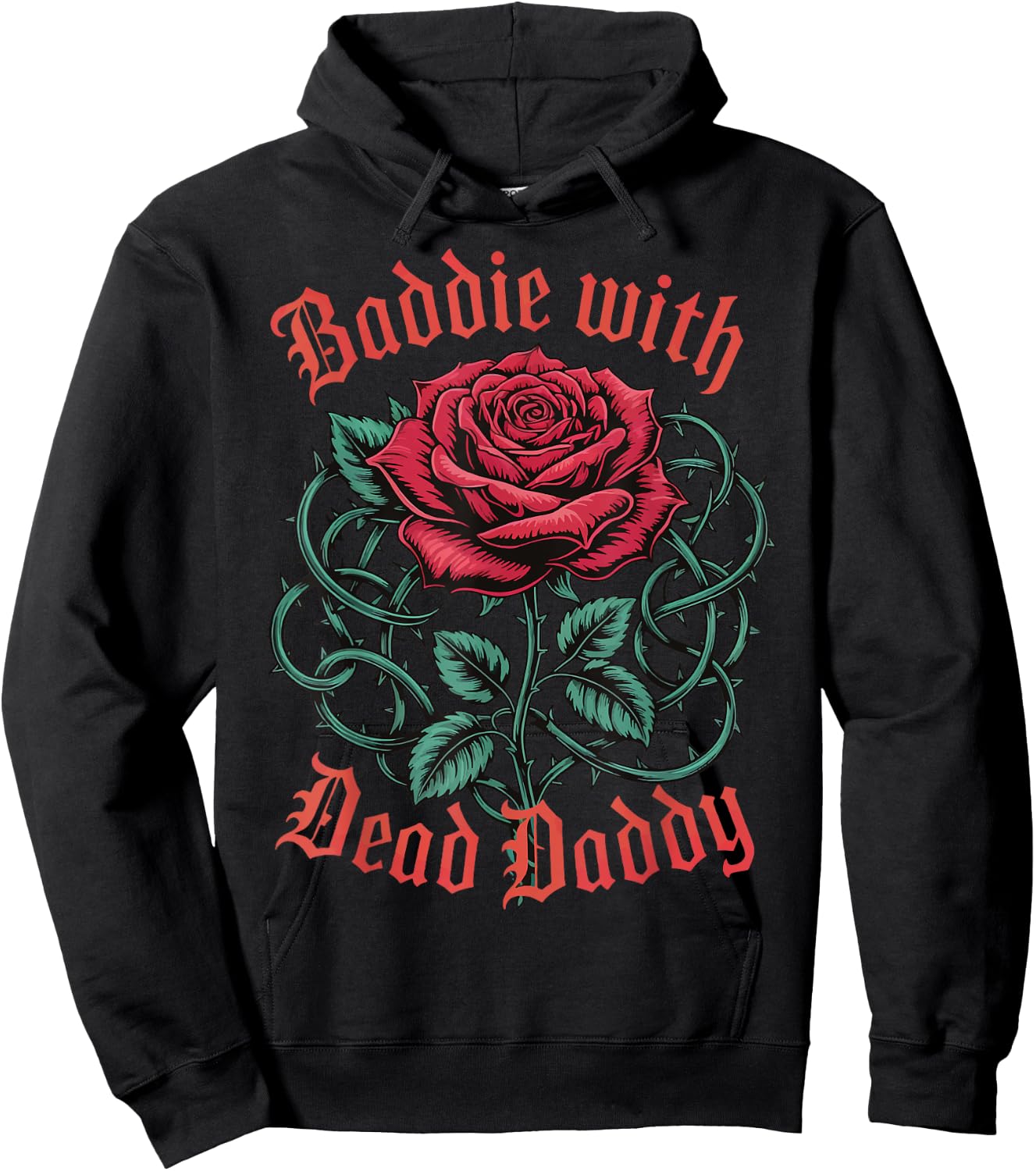 Baddie With Dead Daddy Hoodie - Hoodie | Black