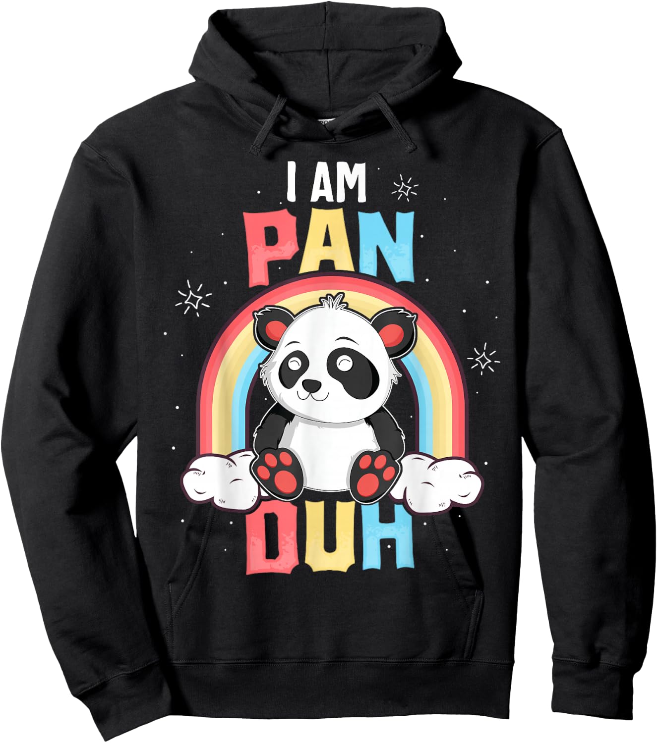I'm Pan Duh Panda Pansexual Pride Rainbow LGBT Gift Hoodie - Hoodie | Black