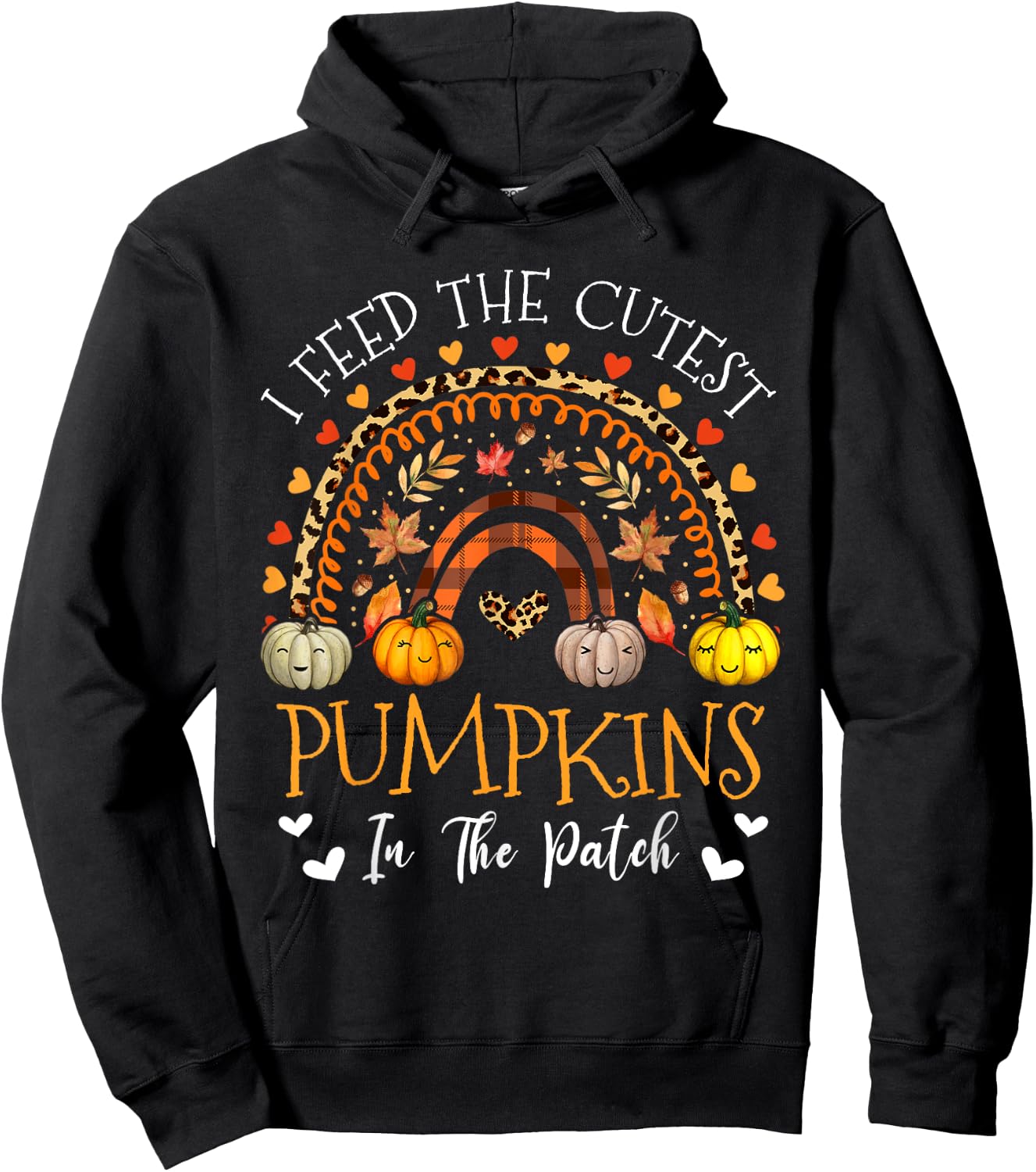 Lunch Lady Thanksgiving I Feed Cutest Pumpkins In The Patch Hoodie - Hoodie | Black