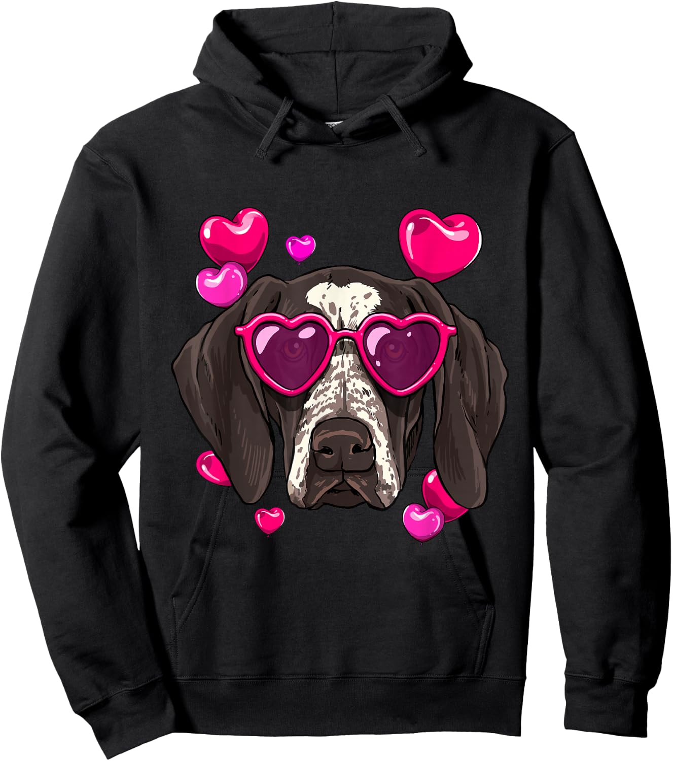 German Shorthaired Pointer Valentines Day Heart Dog Lover Hoodie - Hoodie | Black