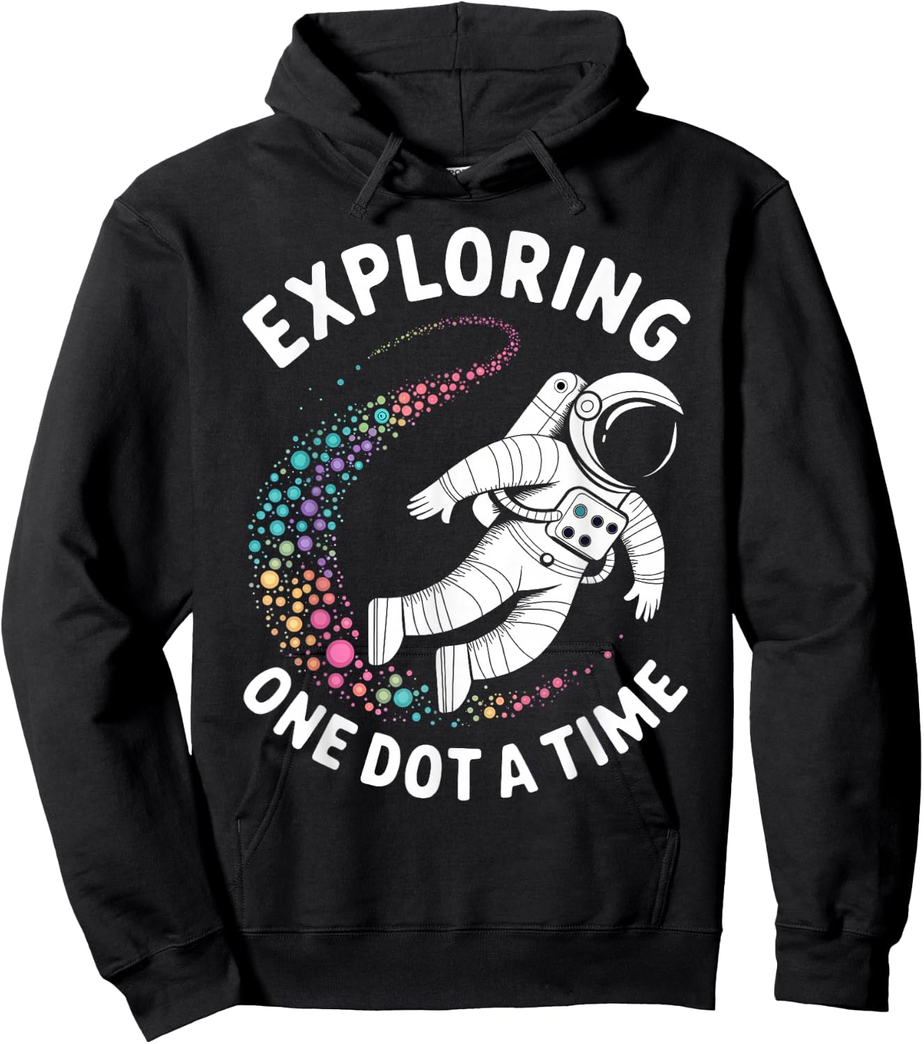 Astronaut Explores One Dot a Time Funny Dot a Day Hoodie - Hoodie | Black